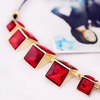 Universal fashionable square glossy necklace, European style, with gem