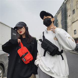 2021 New ins waist bag women's fashionable simple workwear messenger bag Hong Kong Trendy cool couple chest Bag Men's personalized backpack