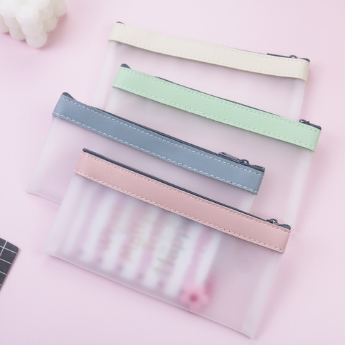Transparent pencil case large capacity  new student girl ins Japanese style simple girly heart pvc stationery pencil case