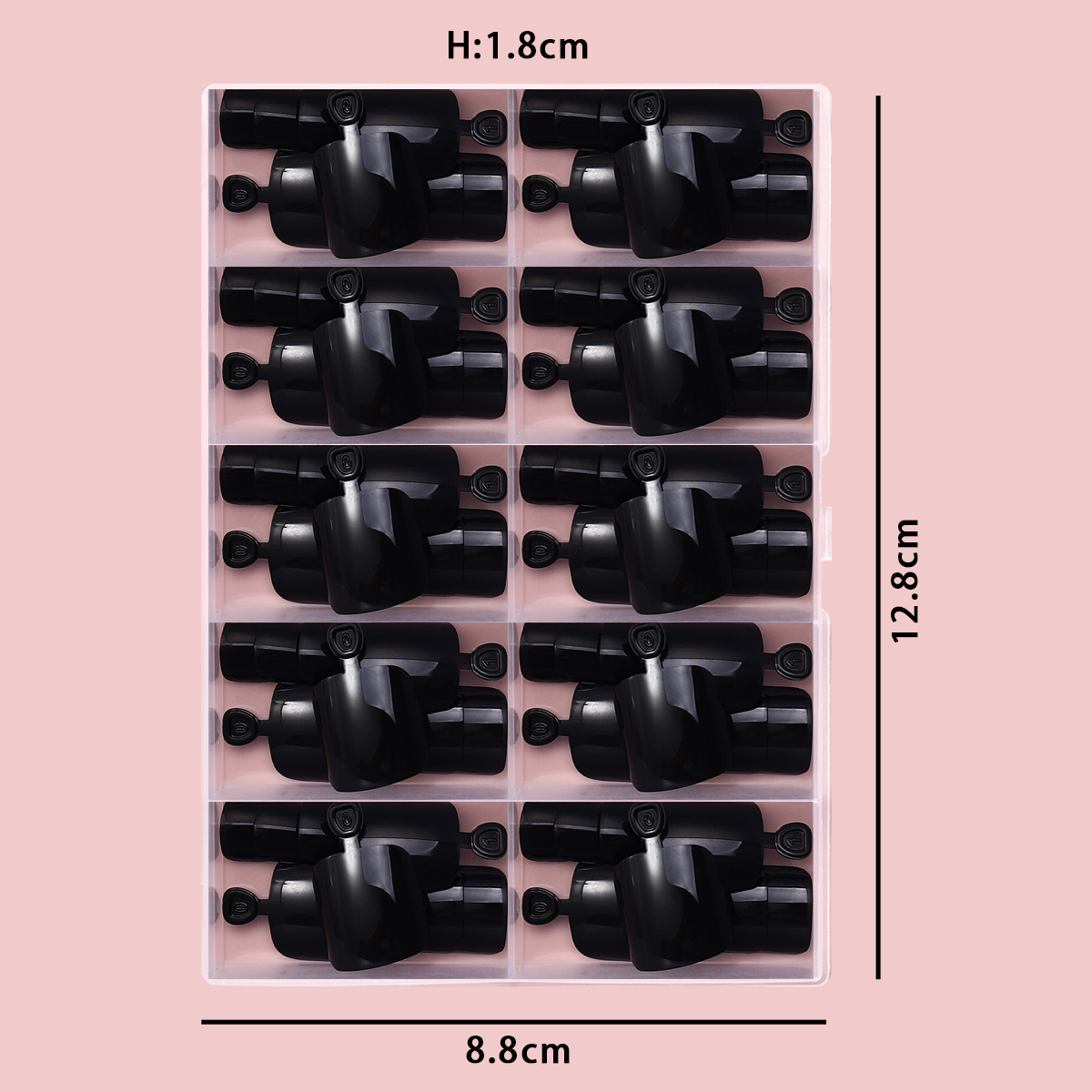 Uña de pie de alto nivel puro negro simple parche de uñas de verano de uñas cortas blanqueamiento