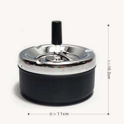 Car ashtray with lid for home living room - black-11cm-in-diameter