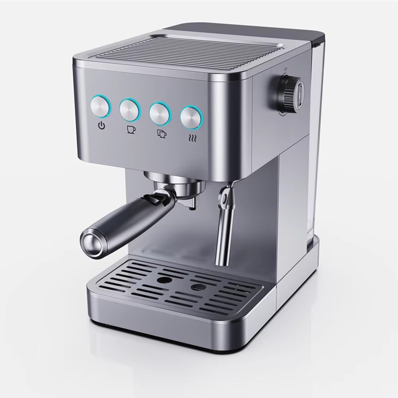 S/S Cover 1300W Manual Button Control Electric 20 Bar Pressure Espresso Machine