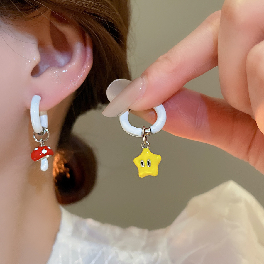 Pendientes de flores de color dopamina de verano Pendientes de todo fósforo de nicho fresco Pendientes de lujo de alta gama de moda al por mayor