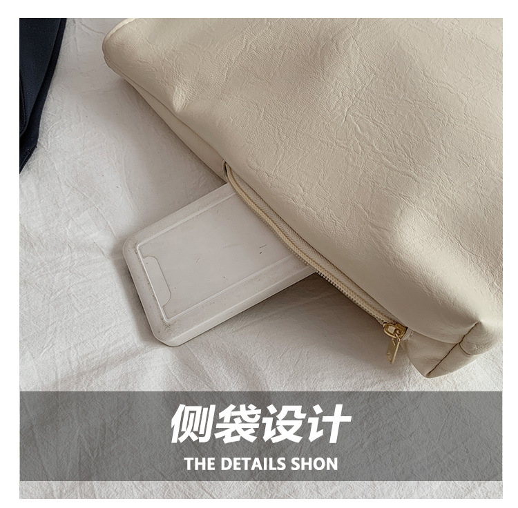 Retro large-capacity tote bag for women, 2024 new style fashionable portable commuting bag for going out, single-shoulder bag for students' classes undefined