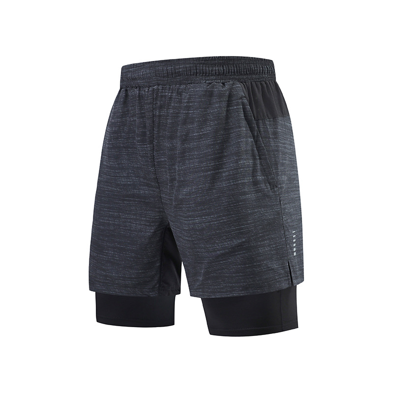 2022 nuevos pantalones cortos de fitness de dos piezas falsos de los hombres pantalones de entrenamiento de baloncesto de alta elasticidad pantalones cortos deportivos de doble capa de secado rápido