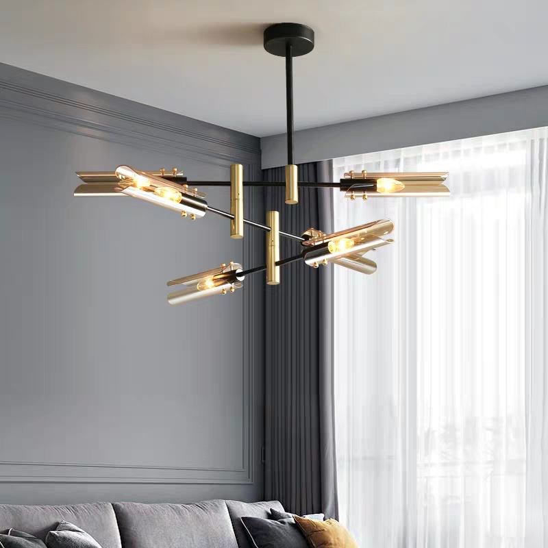 Nordic Post-modern Light Luxury Chandelier Hotel Living Room Bedroom Study Light Rotatable Light Luxury Minimalist Restaurant Light