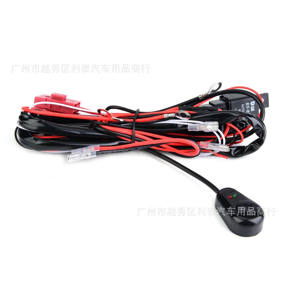 Suministro directo de fábrica interruptor de luz de tira grupo de línea un arrastre dos LED interruptor de luz de trabajo arnés de cableado Luz de niebla led proyector arnés de cableado