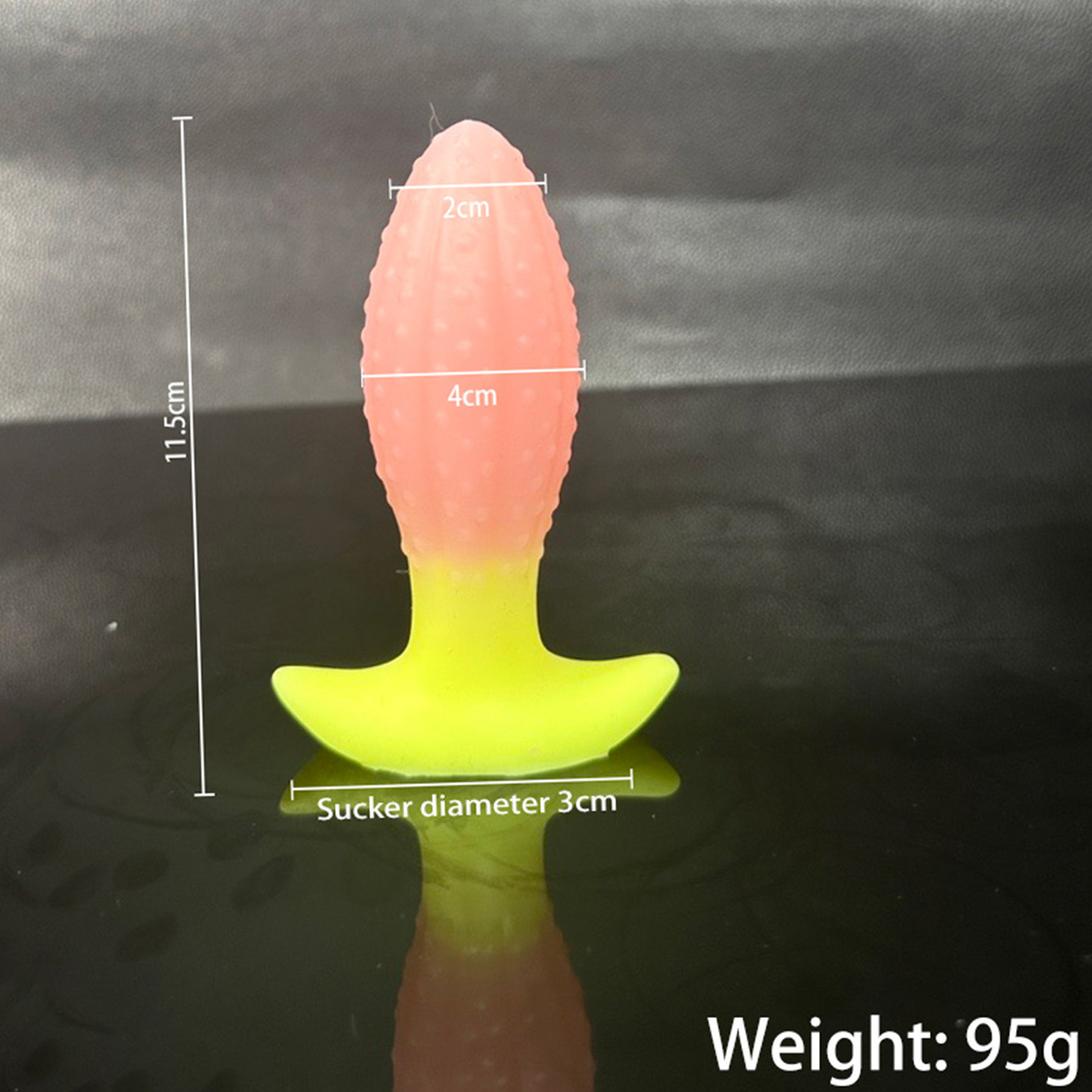 Jiuai Pineapple Anal Plug, Small Liquid Silicone, Colourful Alternative Adult Toy — detail image 5