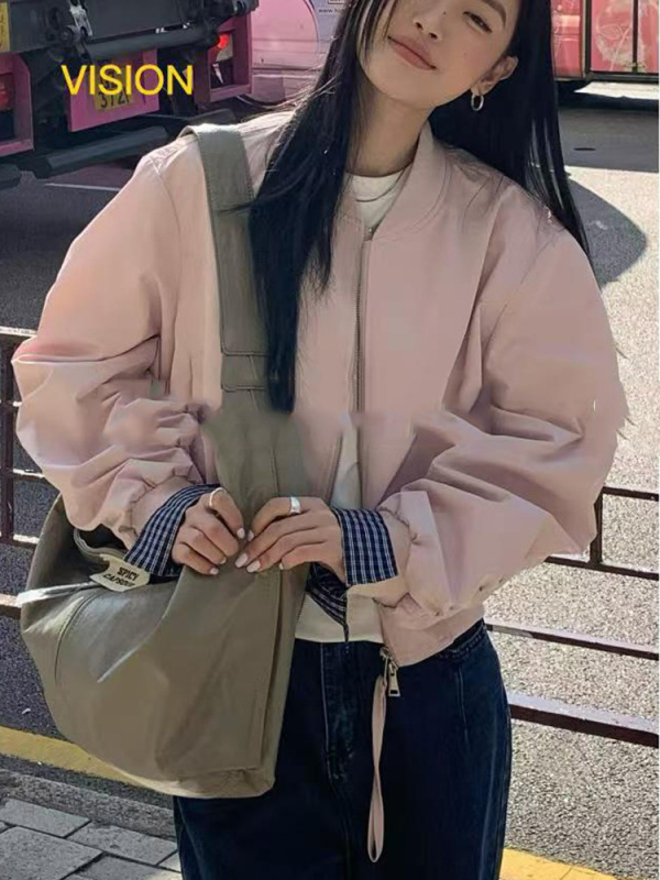 棒球服外套2025秋冬洋气时尚百搭拼接设计短外套女夹克上衣A7027|undefined