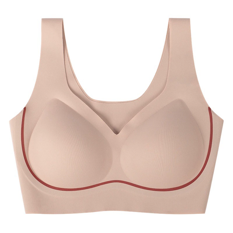 Персиковый воротник контрастного цвета верхняя поддержка анти-опускание удобное мягкое поддерживающее бесшовное нижнее белье жилет для девочек пуш-ап на груди без стального кольца