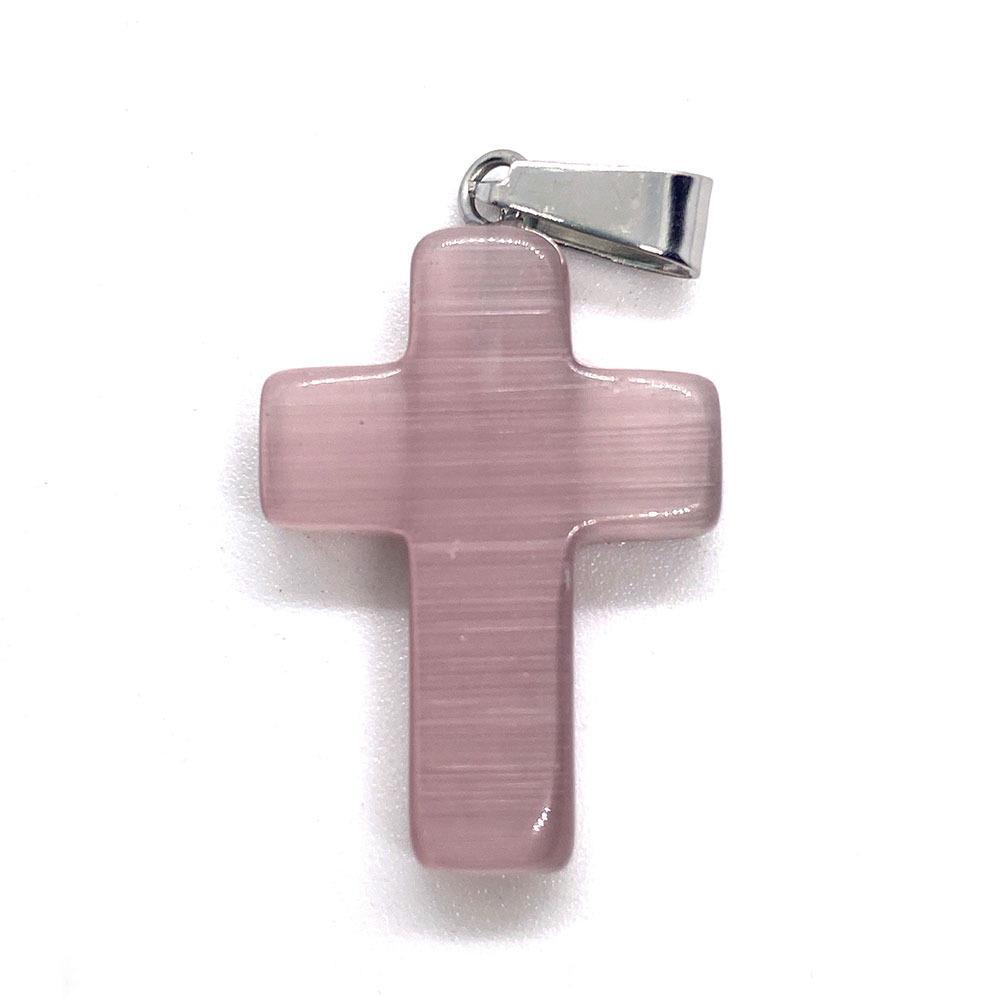 Piedra natural de arenisca dorada, colgante de cuarzo rosa en forma de cruz de 6x18x29mm, colgante de turquesa blanca, collar de joyería DIY image 36