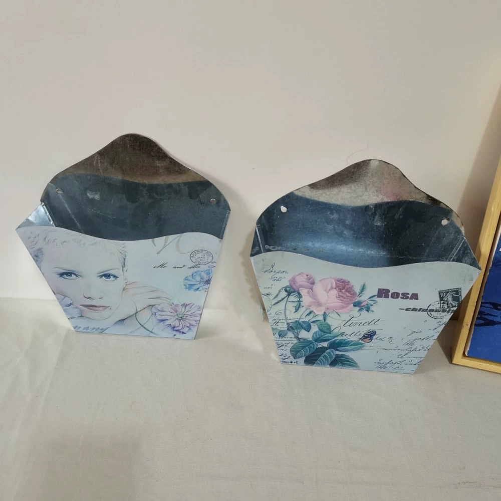 Пасторальный стиль старое окрашенное железное ведро для Хранения Настенное ведро цветочный горшок изделия для цветов украшение дома письмо и полка для газет