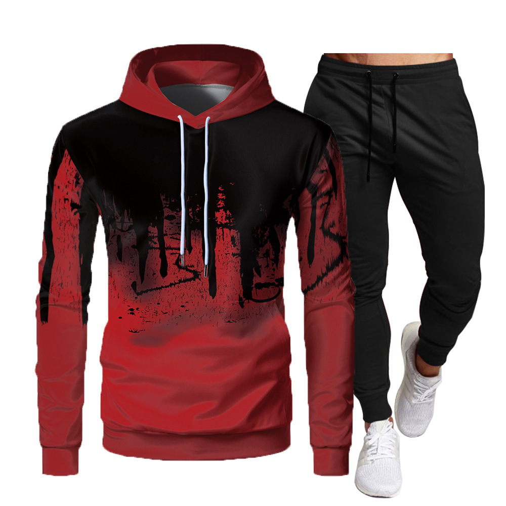2024 New Hoodie Set Hooded Stripe Sweater Pullover Coat Casual Fashion_voghion.com