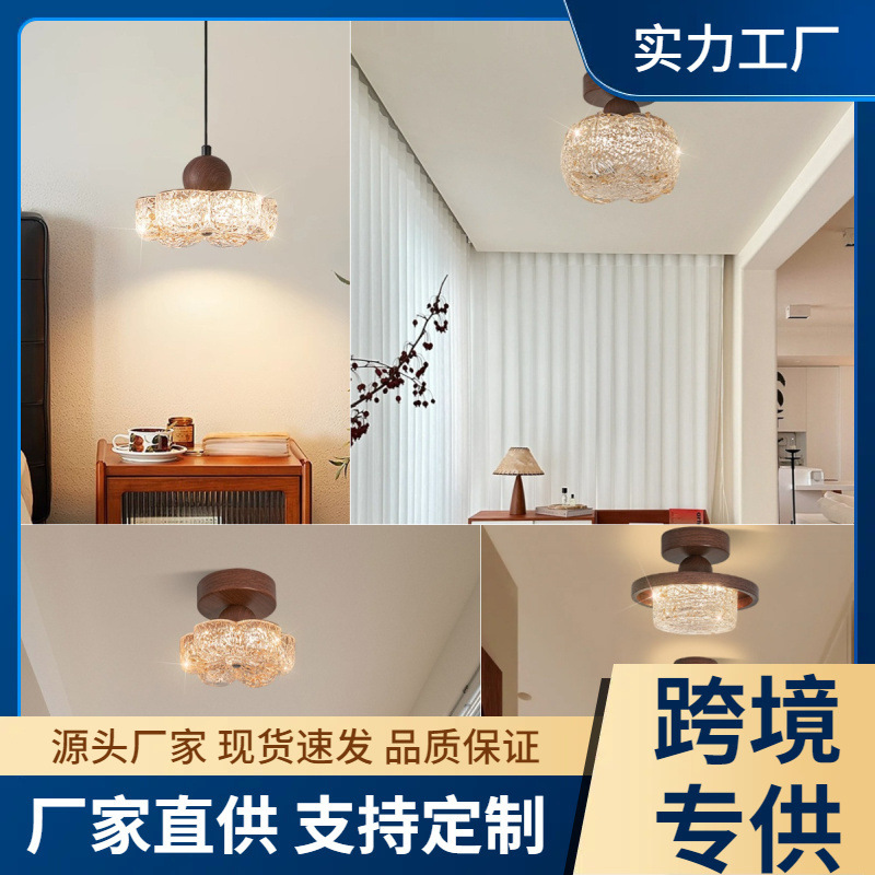 Iron Resin Aisle Corridor Retro Ceiling Wall Lamp Three-Color Dimming Living Room Entry High-End Led Entrance Light