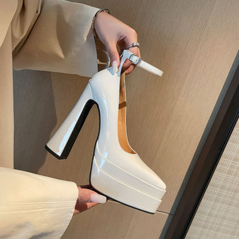 Low-Top High-Heeled Loafers for Women, Niche Luxury, 2026 Spring/Summer, Handmade Vintage, Export Cross-Border High Platform Leather Shoes