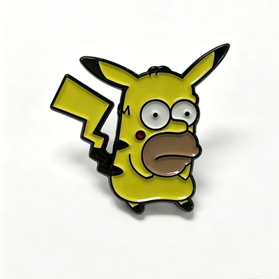 Fun cartoon character mix-and-match enamel badge, yellow lightning tail mixed face lapel pin (Yaxa sancaqları) - b10-02-a05e-37-2-4