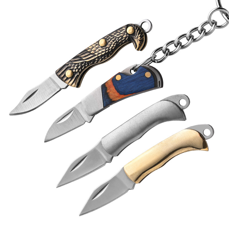 迷你拆快递开箱刀户外便携刀具小刀子精美不锈钢钥匙扣老鹰小刀