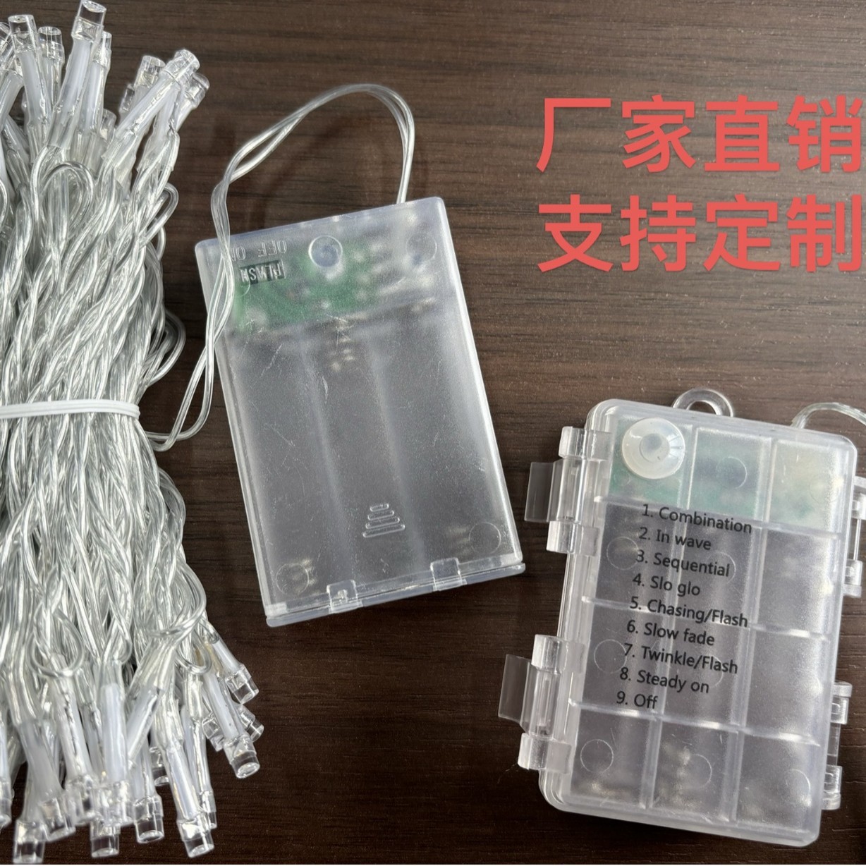 Caja de batería usb lámpara de cadena de control remoto led luz de cadena atmósfera luz intermitente luz de Navidad luz de decoración de vacaciones al por mayor