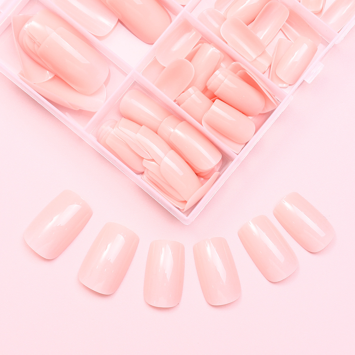 Inswind Uña 120 piezas de caja de armadura alta sensación desnuda rosa uña corta alta sensación de otoño desmontable