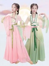 儿童古典舞演出服飘逸女童中国舞身韵纱衣超仙古风舞蹈裙粉色套装