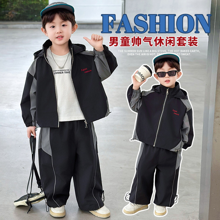 男童秋季运动套装春秋装韩版儿童潮款开衫两件套男孩痞帅衣服外贸|undefined