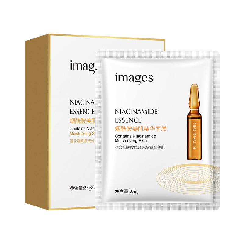 Imagen Belleza nicotinamida Esencia Mascarilla Hidratante Hidratante Rejuvenecimiento Mascarilla de Ácido Hialurónico Caja Genuino al por mayor