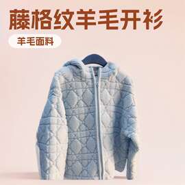 256D家秋冬版本经典格纹白色拉链连帽针织开衫羊毛短款外套女打底