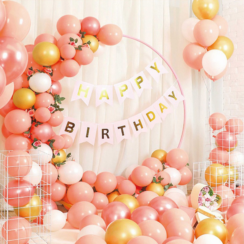 Decoración de globos de cumpleaños, decoración del lugar, globos de látex, decoración de fiestas de cumpleaños para niños, decoración de globos redondos