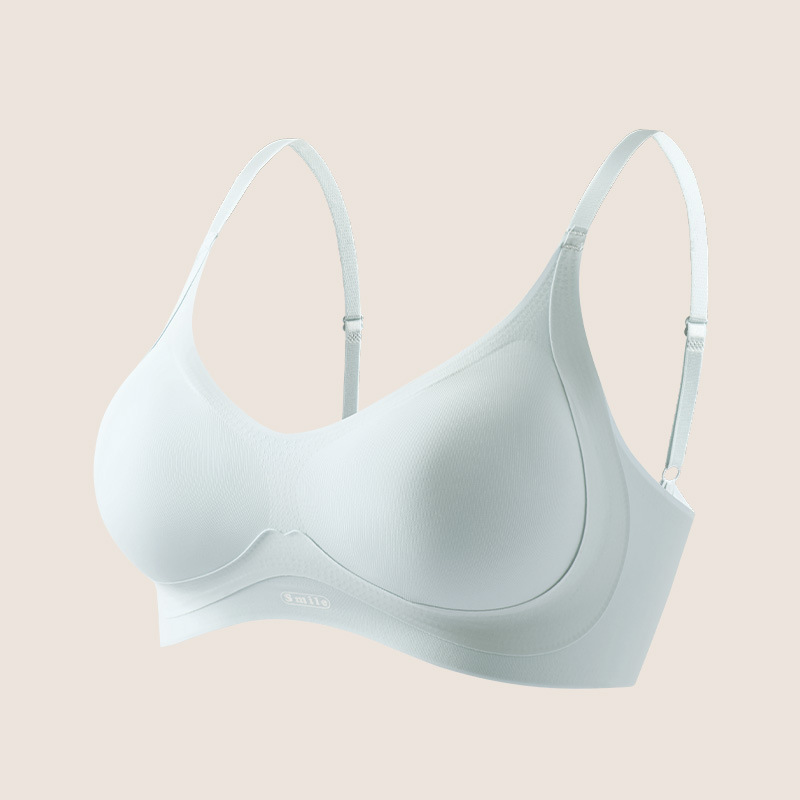 Taza fija integrada con piel de leche sin marcas ropa interior pequeña pecho julong sin anillo de acero gelatina desnuda y transpirable sujetador femenino