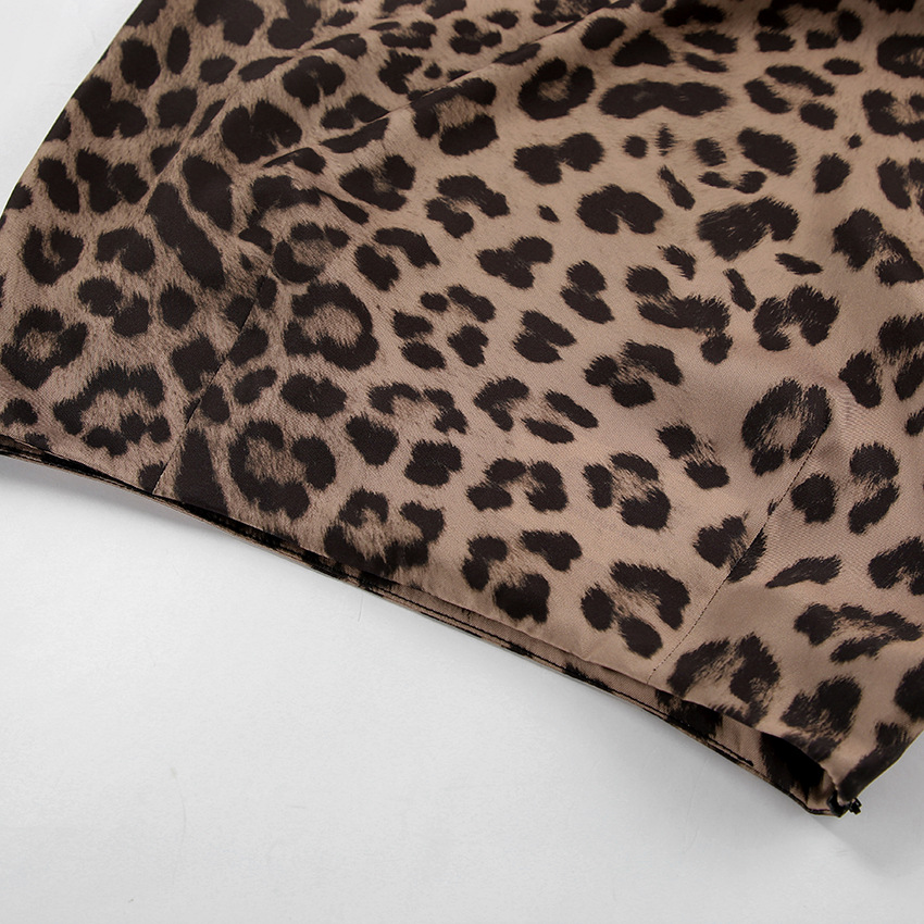 210g Weight Maxi Long Dress Dress Length Type Skirt Dresses Type Polyester Fabric Type Mid Waist Waist Line Inelastic Elasticity Holiday, Date Occasion Slim Fit Type Leopard Pattern Summer Season Women's Gender Zipper Design Streetwear Style Summer Streetwear Leopard Polyester Maxi Long Dress Skirts 8