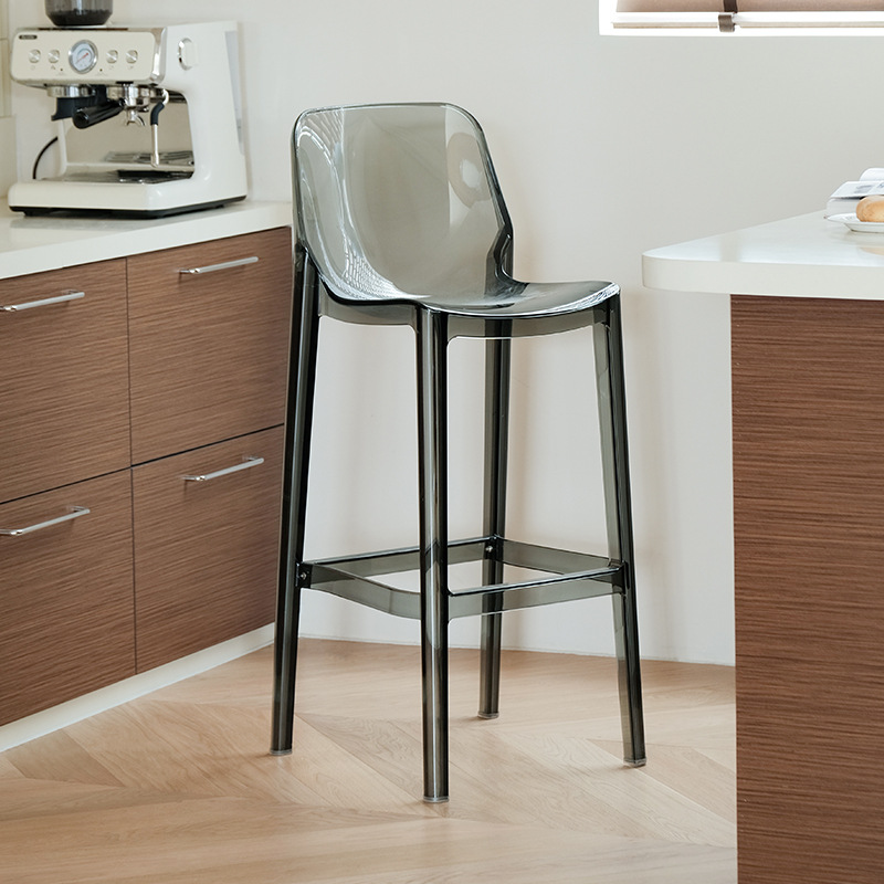 Nordic Bar Chair Transparent Acrylic Creative Cafe Shop Bar Stool Home Simple Seat High Chair Light Luxury Style