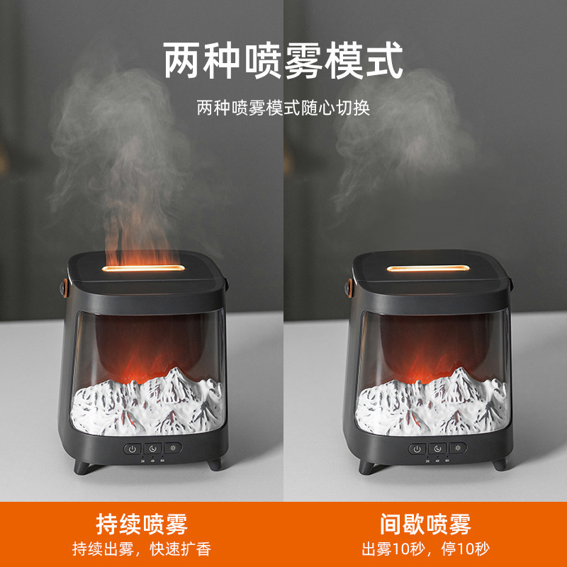 七彩火焰香薰机家用氛围感极光空气喷香机桌面星空精油扩香加湿器|undefined