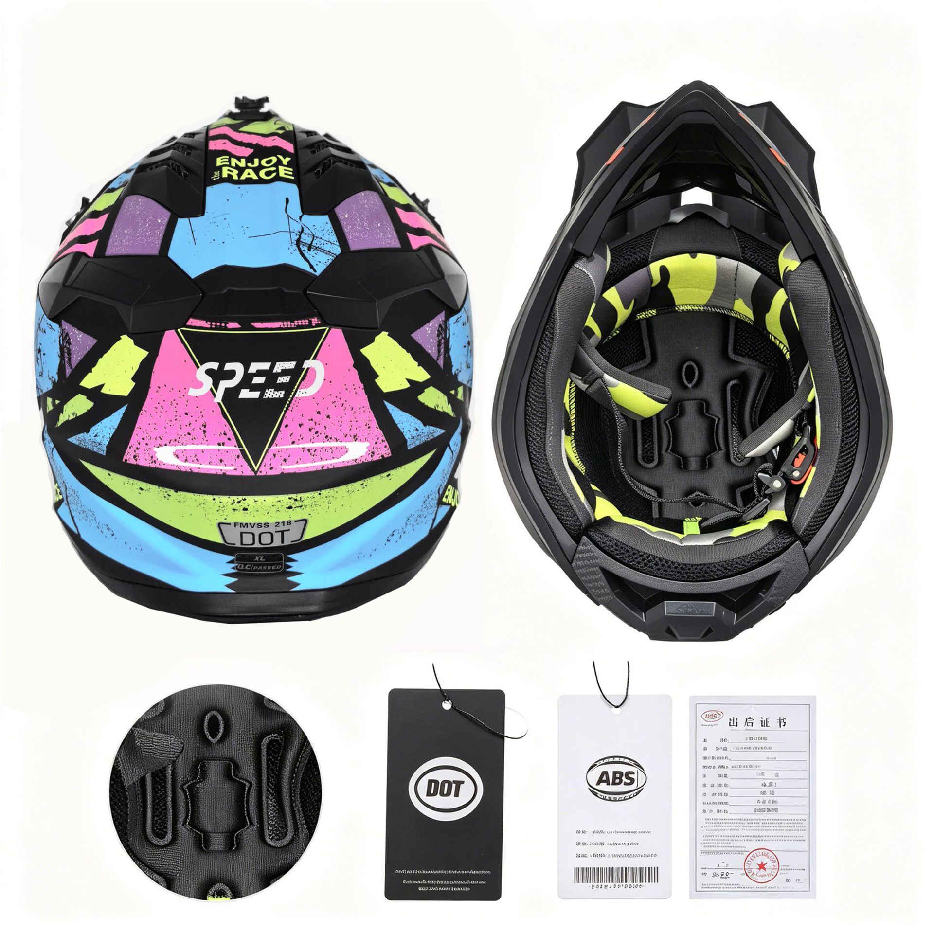 Adult and Children's Motorcycle Helmets Dot Certified Electric Vehicle Bicycle Helmets Off-Road Helmets C Full-Face Motorcycle Helmets