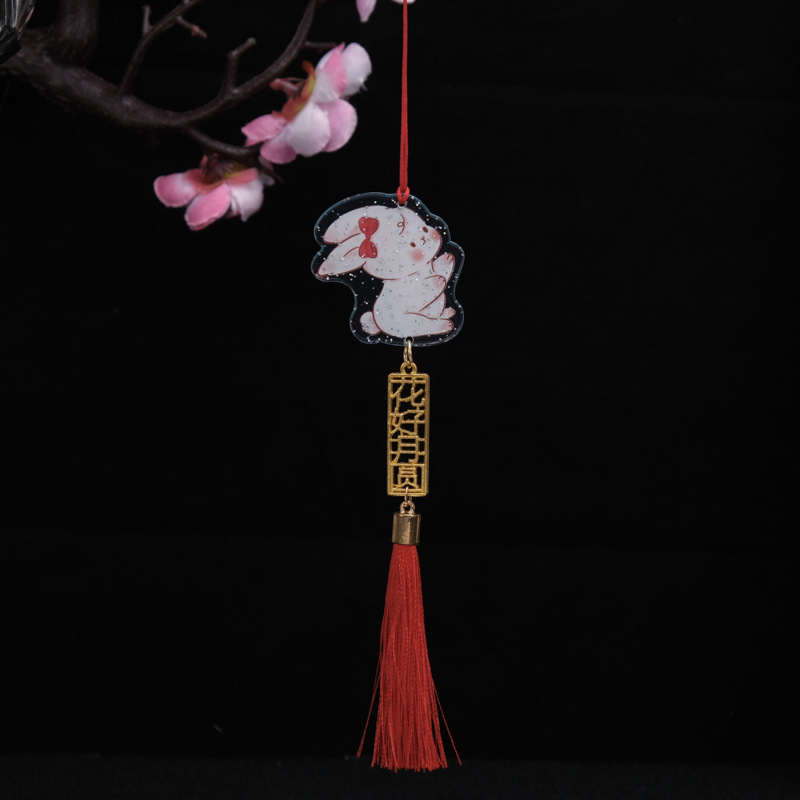 中秋节亚克力兔子挂件diy配饰兔子挂件商场公司礼物月饼礼盒挂件|undefined