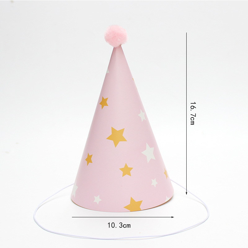 Sombreros de cumpleaños de embalaje independiente, sombreros de fiesta, sombreros de punta, sombreros de fiesta para bebés, sombreros de pastel