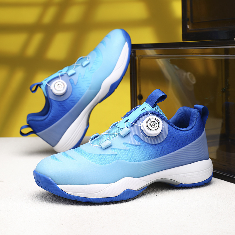 2025 New Rotating Buckle Badminton Shoes for Men Indoor Professional Competition Breathable Sports Shoes for Women Non-Slip Wear-Resistant Sneakers