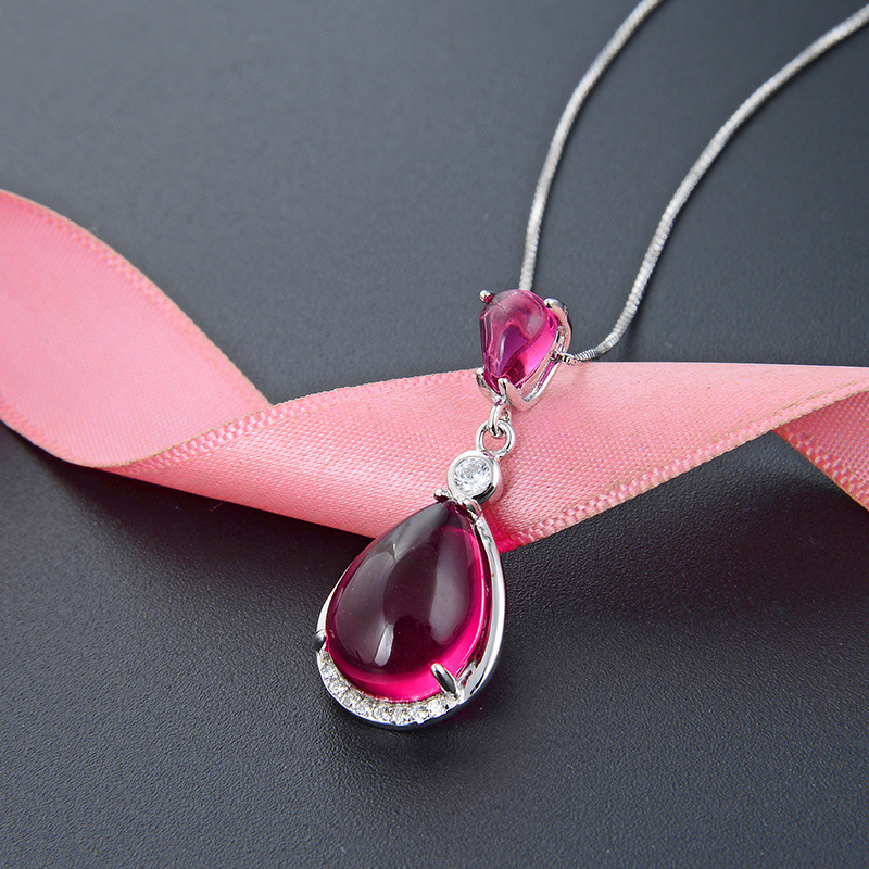 S925 plata esterlina gota de agua ligera colgante de lujo feminino maduro con diamantes personales colgante de plata joyería un cabello