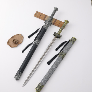 Douyin's Same Style Dragon Emperor Sword Metal Stainless Steel Short Sword Han Sword Kidsren's Toy Gift Town House Sword Unedged