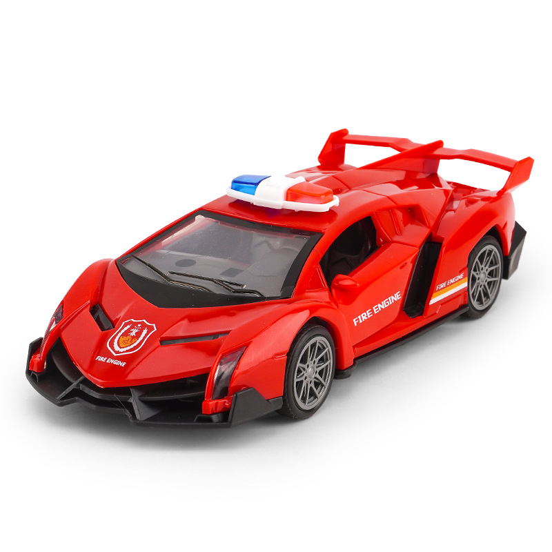 Juguete de doble puerta de simulación para niños modelo de coche inercial coche de luz y sonido coche de policía de bomberos juguetes para niños