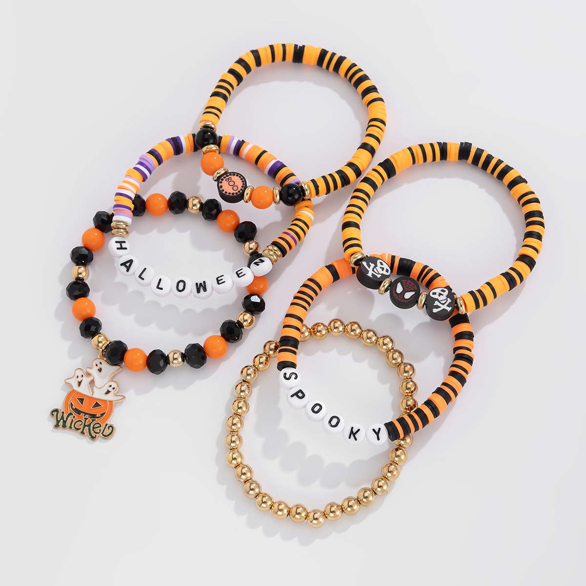 21g Weight Alloy Pendant Material Bracelets Classification CCB, Arylic, soft clay Chain Material 1 Set Quantity Festival Occasion CCB, Arylic, Alloy Material Halloween Festival Pumpkin, Bat, Ghost Pattern Women's Gender Beaded, Enamel Design Funny Style Funny Pumpkin Bat Ghost CCB Arylic Alloy Beaded Bracelets Wholesale 38