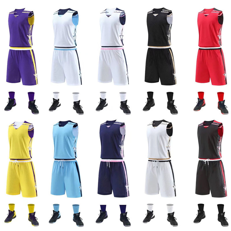 Double-sided basketball uniform suit men's and women's fixed Z group purchase sports breathable jersey competition student training Children DIY printing