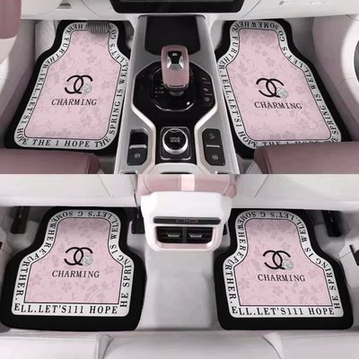 Light Luxury Diatomaceous Earth Car Floor Mats, Wear-Resistant, Dirt-Resistant, Non-Slip, Easy to Maintain, Single Piece or Full Set Car Foot Mats (Avtomobil döşəmə paspasları) - coco-pink-flower-5050cm-upgraded-version-of-diatom-mud-in-the-back-row