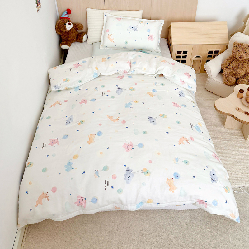 Kit de kindergarten de hilo de doble capa de algodón puro 100 para niños y bebés, agradable para la piel y transpirable 2025 nuevo estilo