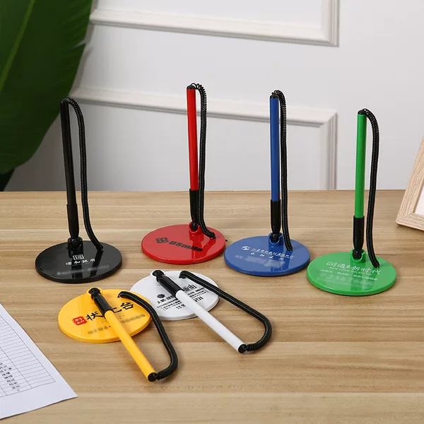 Round Fixed Desk Pen Advertising Gift Pen Desk Pen Printing logo Bank Counter Reception Fixed Spring Sign Pen