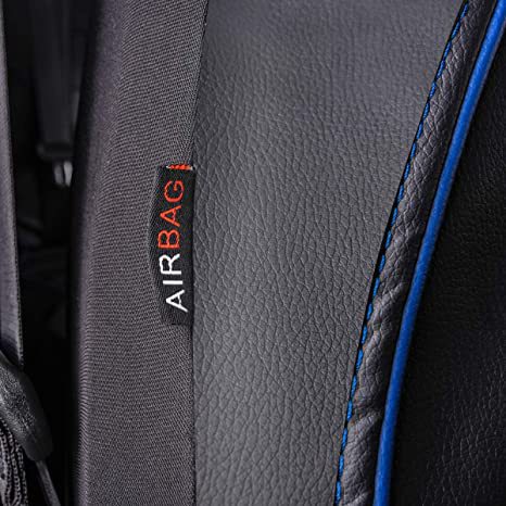Universal Pu Leather Car Seat Cover with Single-Needle Arc Pull Strap, Leather Style, 5-Seater Car Seat Cover