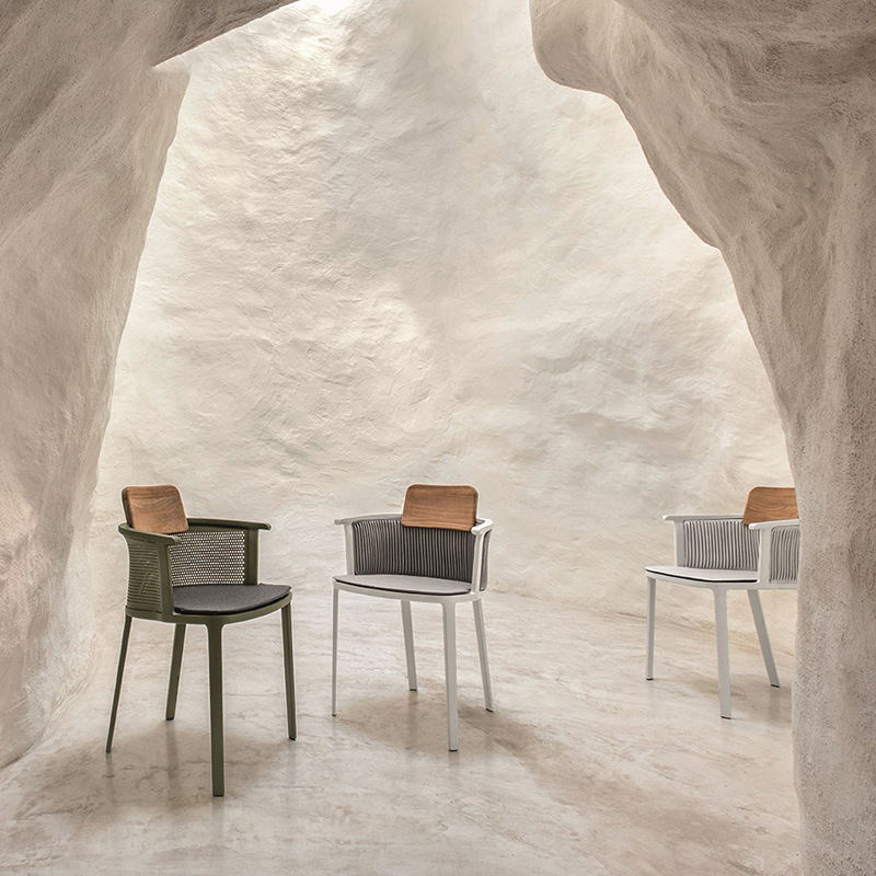 Outdoor table and chair set courtyard waterproof sunproof outdoor bar chair bar counter single leisure dining chair rattan chair three-piece set