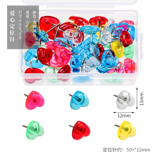 Love Pushpin Transparent Color 50/box
