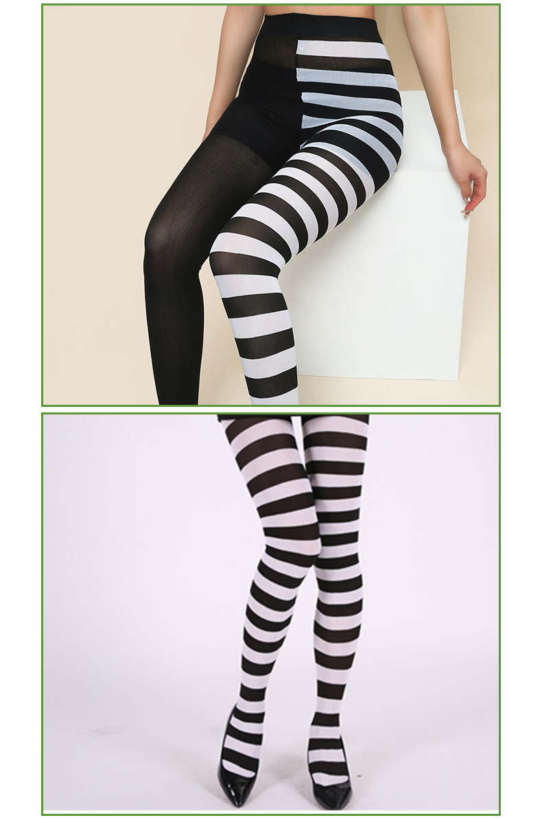 Stripe Solid Color Breathable Stockings display picture 2