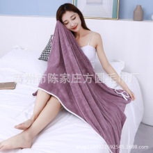 高密珊瑚绒浴裙柔软亲肤可穿吊带浴袍百变浴巾沙滩巾厂家批发浴巾