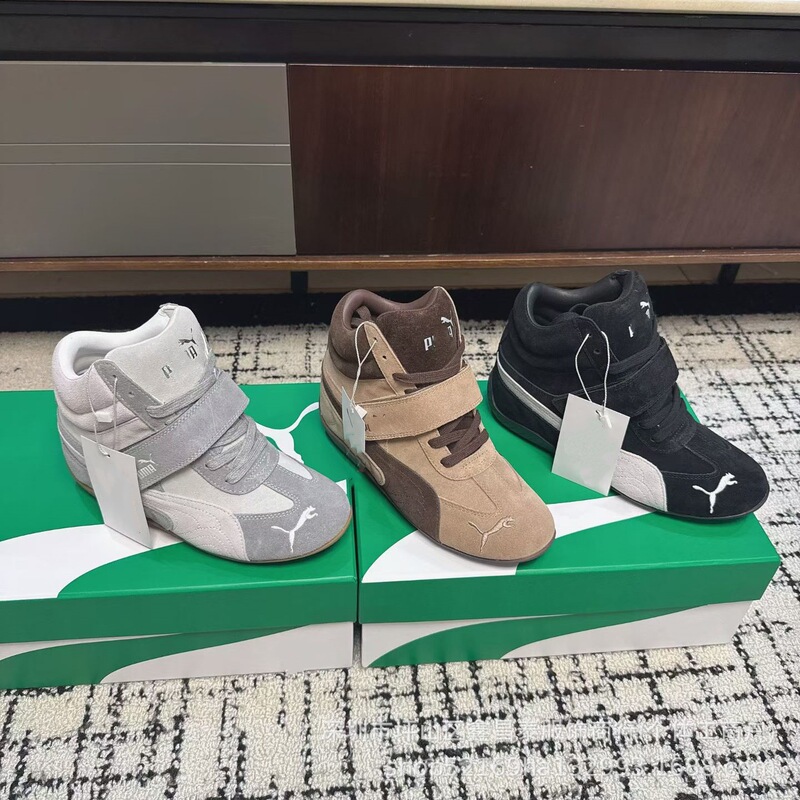 Foreign trade 2026 autumn/winter women's wedge high-top casual sneakers for everyday wear with Velcro closure and hidden heel for a racing shoe look Foreign trade 2026 autumn/winter women's wedge high-top casual sneakers for everyday wear with Velcro closure and hidden heel for a racing shoe look